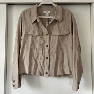 Rachel Zoe Tan Linen Top